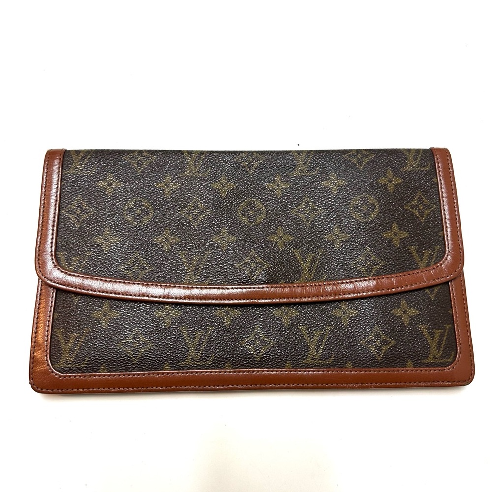 Louis Vuitton Pochette Dame Monogram Canvas Brown Clutch